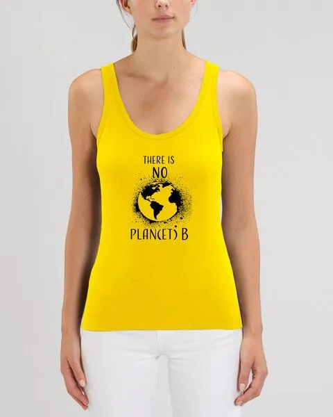 Human Family Human Family Bio Damen Sommer Tanktop - Glow "No Planet B" - weitere Farben, Goldgelb, – Produktbild 1 von 2