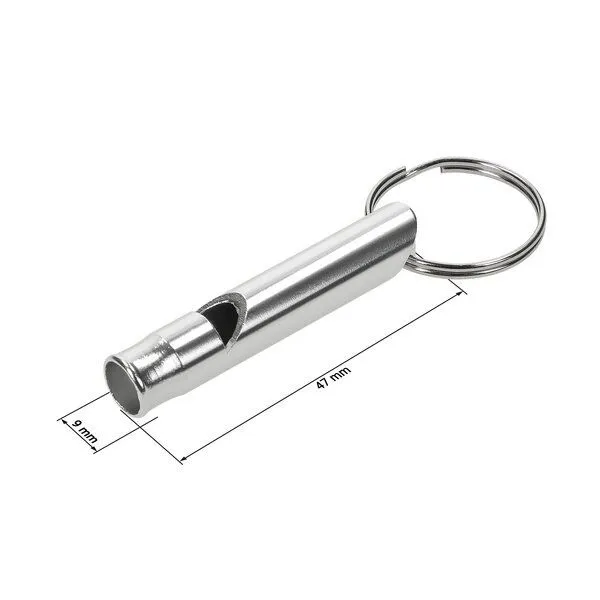 elasto elasto Signalpfeife aus Edelstahl - kompakte Notfallpfeife mit Schlüsselring, Silber, – Produktbild 4 von 4