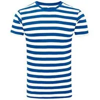 Mantis Mantis Damen / Herren Unisex T-Shirt Shirt Striped gestreift Bio Baumwolle Vegan, Blau/weiss, – Produktbild 1 von 1