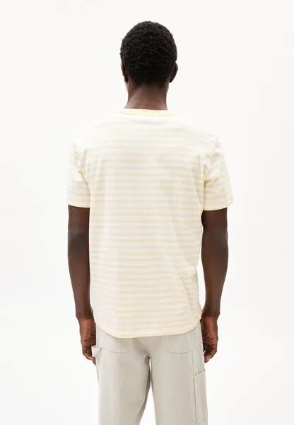 ARMEDANGELS ARMEDANGELS MAARKOS POCKET STRIPES Herren T-Shirt aus Bio-Baumwolle, Early yellow-broken white, – Produktbild 2 von 4