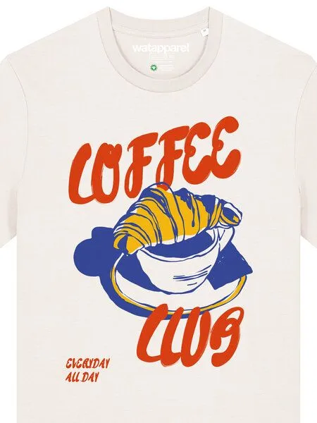 watapparel watapparel T-Shirt Unisex Coffee club, Off white, – Produktbild 3 von 4