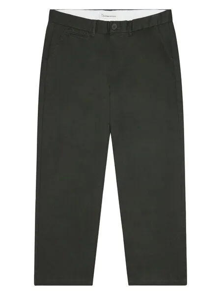 KnowledgeCotton Apparel KnowledgeCotton Apparel Flint weite Chino-Hose aus Bio-Baumwolle, Gruen-forrest-night, – Produktbild 3 von 4