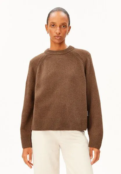 ARMEDANGELS Armedangels Wool Knit Damen Strickpullover aus recycelter Wolle mit Bio-Wolle, Claystone melange, – Produktbild 2 von 4