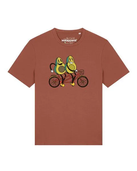 watapparel watapparel T-Shirt Unisex Avocado Fahrrad, Heritage brown, – Produktbild 1 von 2