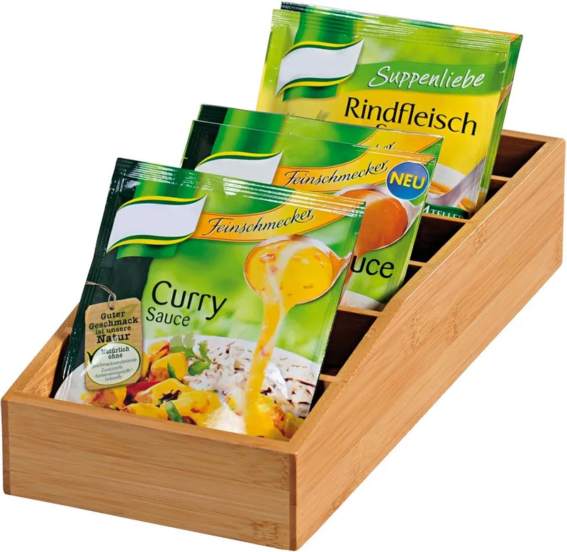 Kesper Kesper Aufbewahrungssystem Aufbewahrungsbox, Bambus, (1-tlg), mit 6 Fächern, Braun, – Produktbild 1 von 3