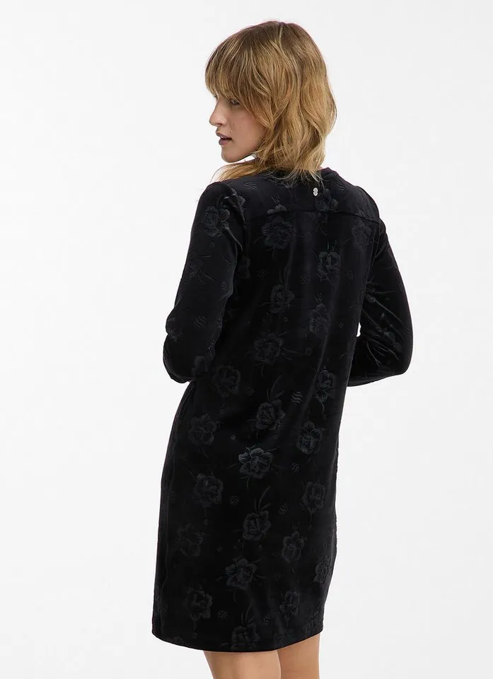 ragwear ragwear Midikleid ROSETA VELVET Sommerkleid, Schwarz, – Produktbild 1 von 2