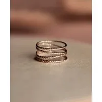 lille mus lille mus Ring 'Loop Glitzer' 925 Silber / vergoldet, Gold, – Produktbild 1 von 1