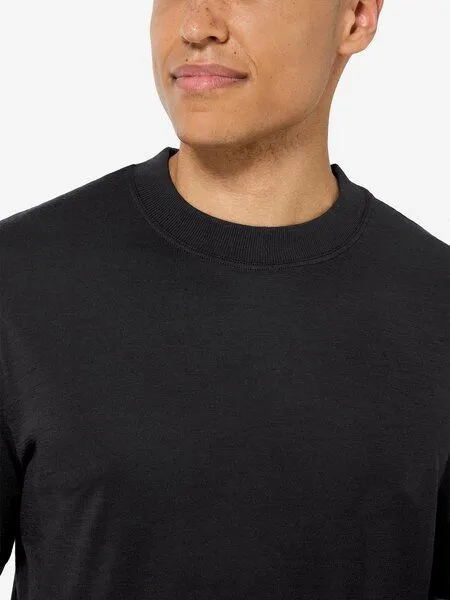 Super.Natural Super.Natural T-Shirt Casual Rib Bio J Tee für Herren, Merino, Jet black, – Produktbild 4 von 4