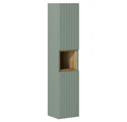 Lomadox Hochschrank NEWPORT-56-GREEN mit Regaleinsatz, Schilfgrün und Eiche, ca. 30/140/25 cm – Produktbild 1 von 1