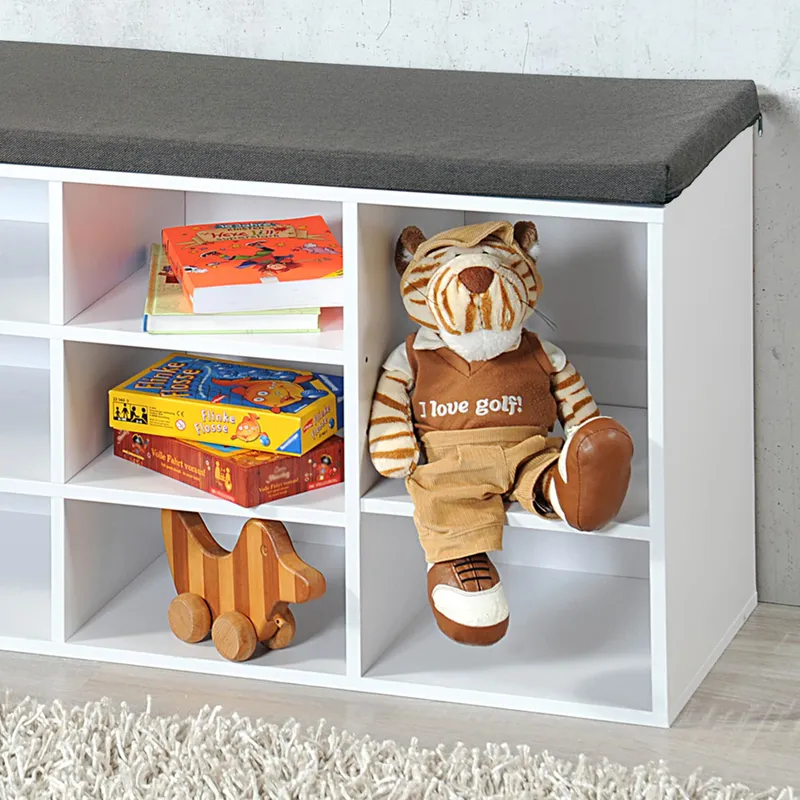 Kesper Schuhschrank mit Sitzkissen, Weiss, – Produktbild 4 von 8