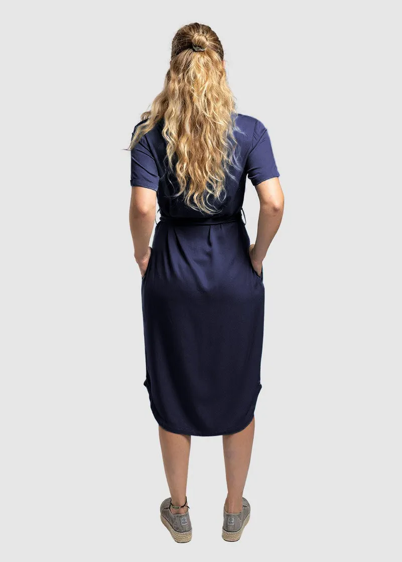 Zerum Zerum Damen vegan Kleid Finja Navy, Extra dunkelblau, – Produktbild 1 von 2