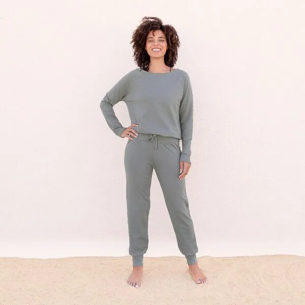 Jaya Jaya JULIA - Damen - Sweater für Yoga und Freizeit aus Biobaumwolle, Agave/grün, – Produktbild 1 von 1