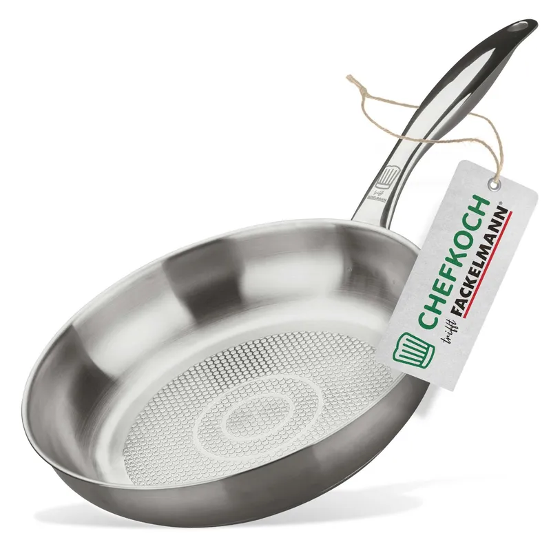 Chefkoch trifft Fackelmann Chefkoch trifft Fackelmann Bratpfanne München, Ø24cm, Edelstahl – Produktbild 1 von 3