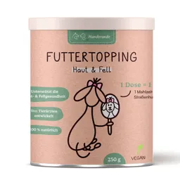 Hunderunde Hunderunde Futtertopping - Haut & Fell - Glänzendes Fell, Gesunde Haut, Natürliche Zutaten, vegan 250 g – Produktbild 1 von 1
