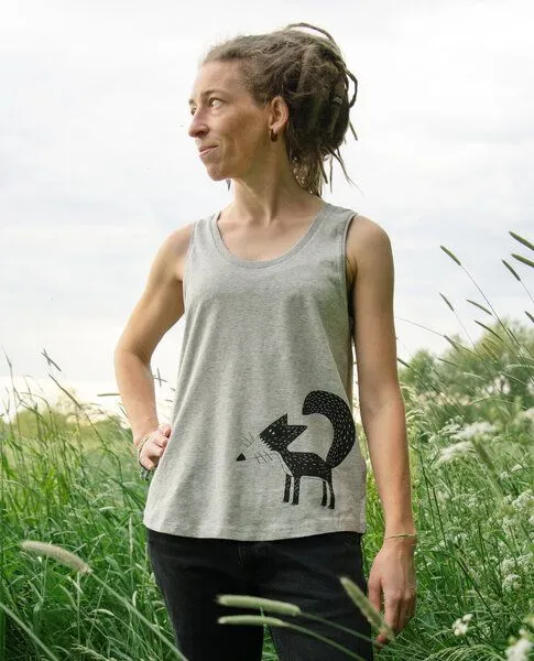 Cmig Cmig Damen Tank-Top Franzi Fuchs in heather grey – Produktbild 2 von 4