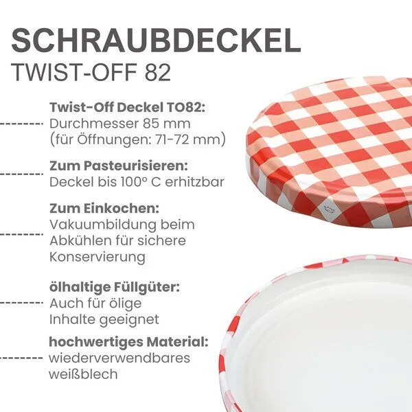 mikken mikken Einmachgläser 720ml mit Schraubdeckel TO82 – Produktbild 8 von 8