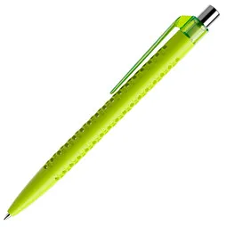 prodir prodir® Kugelschreiber QS40 PMT Air, blaue Mine, gelbgrün/silber poliert, Silber / hellgrün, – Produktbild 1 von 1