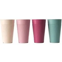 reMAIN reMAIN MAINcup - 4 St. nachhaltige Mehrweg-Trinkbecher 400 ml aus recyceltem Kunststoff – Bruchfest, Spülmaschinenfest & Stapelbar – Perfekt für Cocktails, Kinder, Gastro & Outdoor, Party mix, – Produktbild 2 von 2