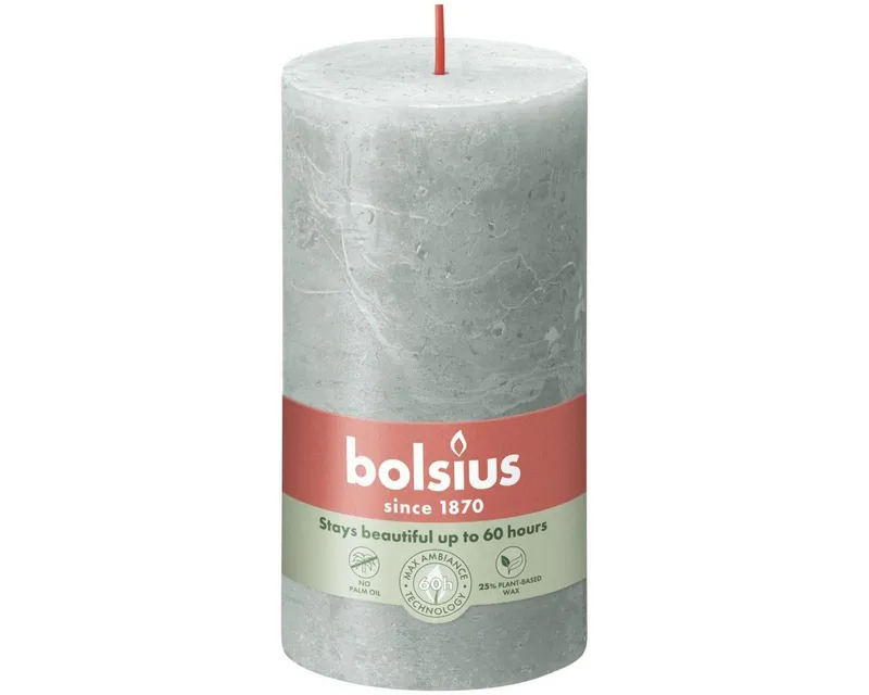 Bolsius Stumpenkerze Bolsius Rustik Stumpenkerze 130/68 mm Jade Grün, Grün, – Produktbild 1 von 1