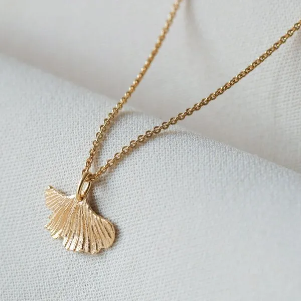 BELLYBIRD Jewellery BELLYBIRD Jewellery Halskette - kleines Ginkgoblatt, Anhänger/ Silber/ Silber vergoldet, Silver, – Produktbild 1 von 4