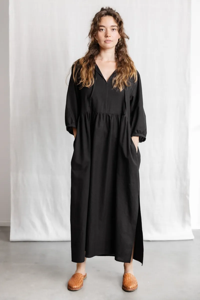 Jyoti - Fair Works Jyoti - Fair Works Damen vegan Kleid Paudali Schwarz, Schwarz, – Produktbild 2 von 2
