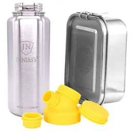 JN JuNiki's JN JuNiki's Set "Blume des Lebens": Lunchbox + 1 Liter isolierte Edelstahltrinkflasche – Produktbild 1 von 1