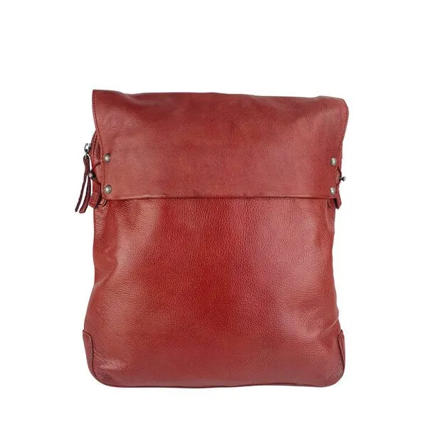 manbefair manbefair Damen Rucksack Miss Lola aus Leder und Bio-Baumwolle, Rot, – Produktbild 1 von 4