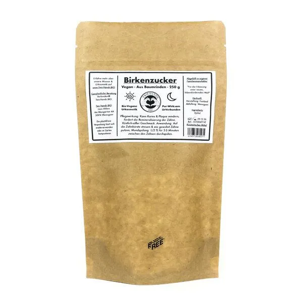 Two Hands BIO Two Hands BIO Birkenzucker aus Baumrinde - Vegan - Plastikfrei - Xylit - 250 g – Produktbild 1 von 1