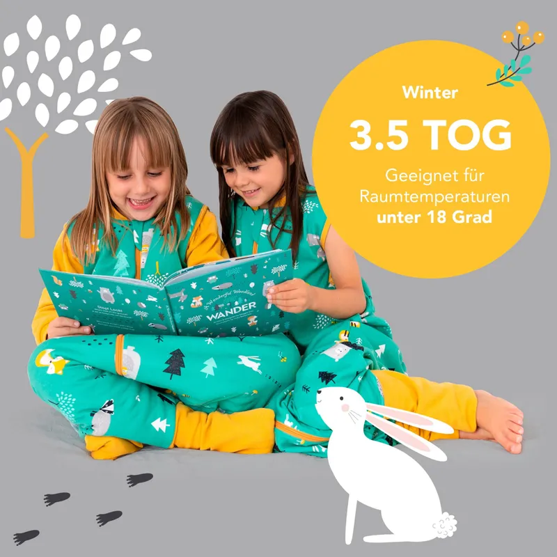 schlummersack Schlummersack Schlafsack mit Füßen 3.5 Tog, Gruen, – Produktbild 5 von 5
