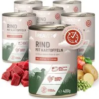 REAVET REAVET Hundenassfutter - Rind mit Kartoffeln an Erbsen-Möhren-Püree & Apfel 6x400 g – Produktbild 1 von 1