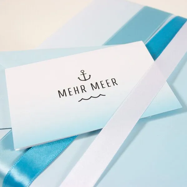Bow & Hummingbird Bow & Hummingbird Mini-Grußkarte Mehr Meer – Produktbild 2 von 2