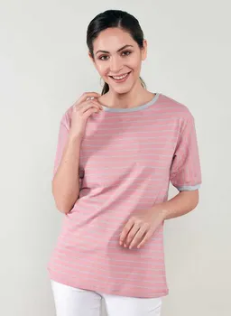 ORGANICATION ORGANICATION Gestreiftes Rundhals 1/2 Arm T-Shirt aus Bio-Baumwolle – Produktbild 1 von 1