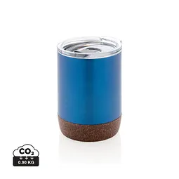 XD Collection XD COLLECTION Kleine Vakuum-Kaffeetasse aus RCS rSteel & Kork, blau, Blau, – Produktbild 1 von 1