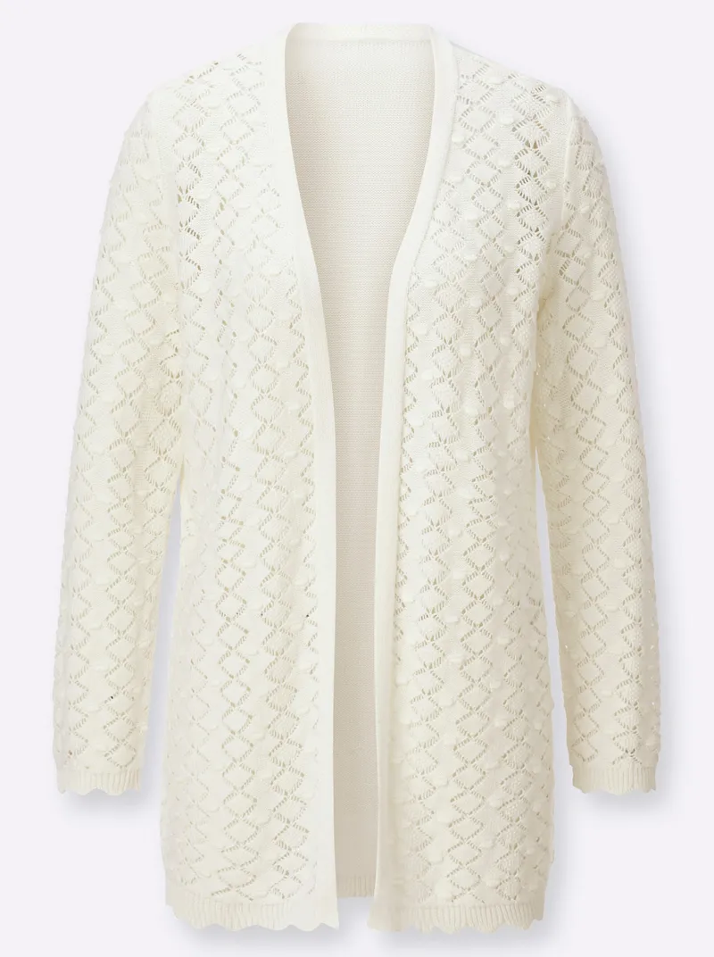 Witt Longstrickjacke ecru, Ecru, – Produktbild 1 von 2