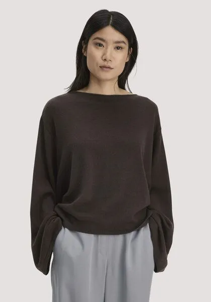 hessnatur hessnatur Strick Pullover Oversize aus Bio-Merinowolle mit Cashmere, Kakao braun, – Produktbild 1 von 4