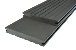 woodstore24 WPC Massivdiele WoodoZypern, 20 x 140 mm, anthrazit, geriffelt / glatt, beidseitig begehbar, Länge: 4,00 m – Produktbild 1 von 1