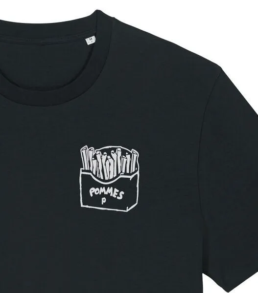 päfjes päfjes Pommes / Honigdachs mag Pommes Frittes - Fair Wear Unisex Männer Bio T-Shirt, Schwarz, – Produktbild 1 von 4