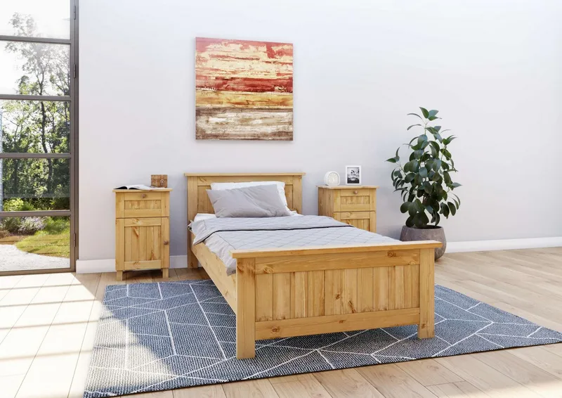 OTTO home Nachtkommode Juventus, Nako, Nachttisch, mit einer Schublade, aus massiver Kiefer, FSC®-zertifiziert, Beige, – Produktbild 3 von 5