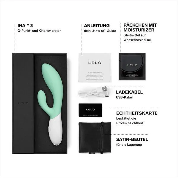 LELO G-Punkt- und Klitorisvibrator (Rabbit-Vibrator) - LELO INA 3, Seetang, – Produktbild 3 von 4