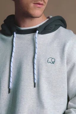 Trendsplant Trendsplant Herren vegan Hoodie Oversized Warm Heather Grey/Scarab – Produktbild 1 von 1