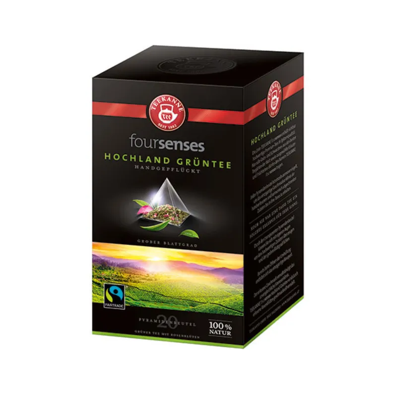 Teekanne Teekanne foursenses Fairtrade Hochland Grüntee, 20 Pyramidenbeutel – Produktbild 1 von 1