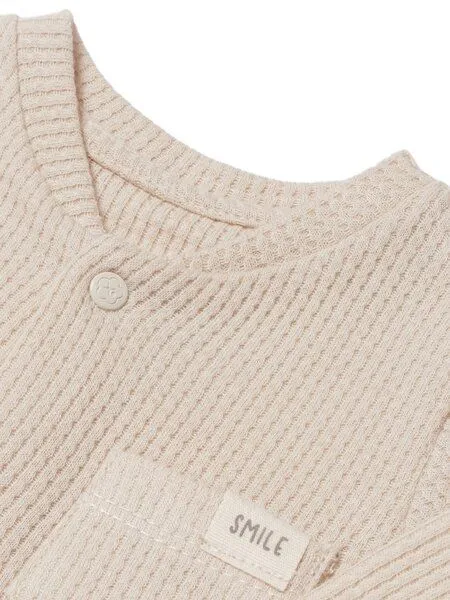 Biorganic Biorganic Waffle Smile Baby Strampler, Beige, – Produktbild 2 von 3