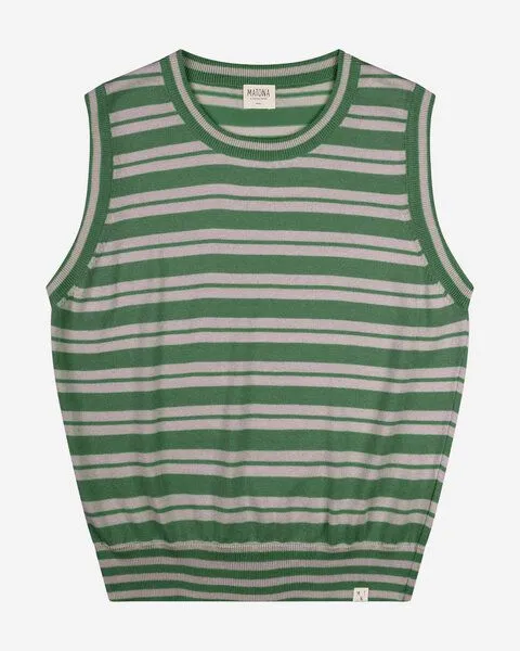 MATONA Matona Ärmelloses Top | Cotton Knit Top | aus Bio-Baumwolle | GOTS-zertifiziert, Fir/lavender, – Produktbild 2 von 3