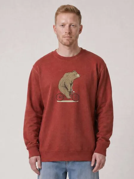 watapparel watapparel Sweatshirt Unisex Fahrradbär, Earthy red, – Produktbild 2 von 2
