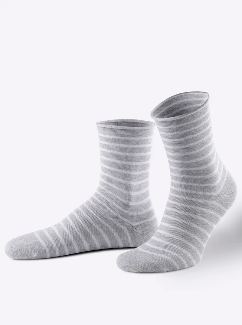 wäschepur Damen-Socken grau-meliert, Grau-meliert, – Produktbild 1 von 3