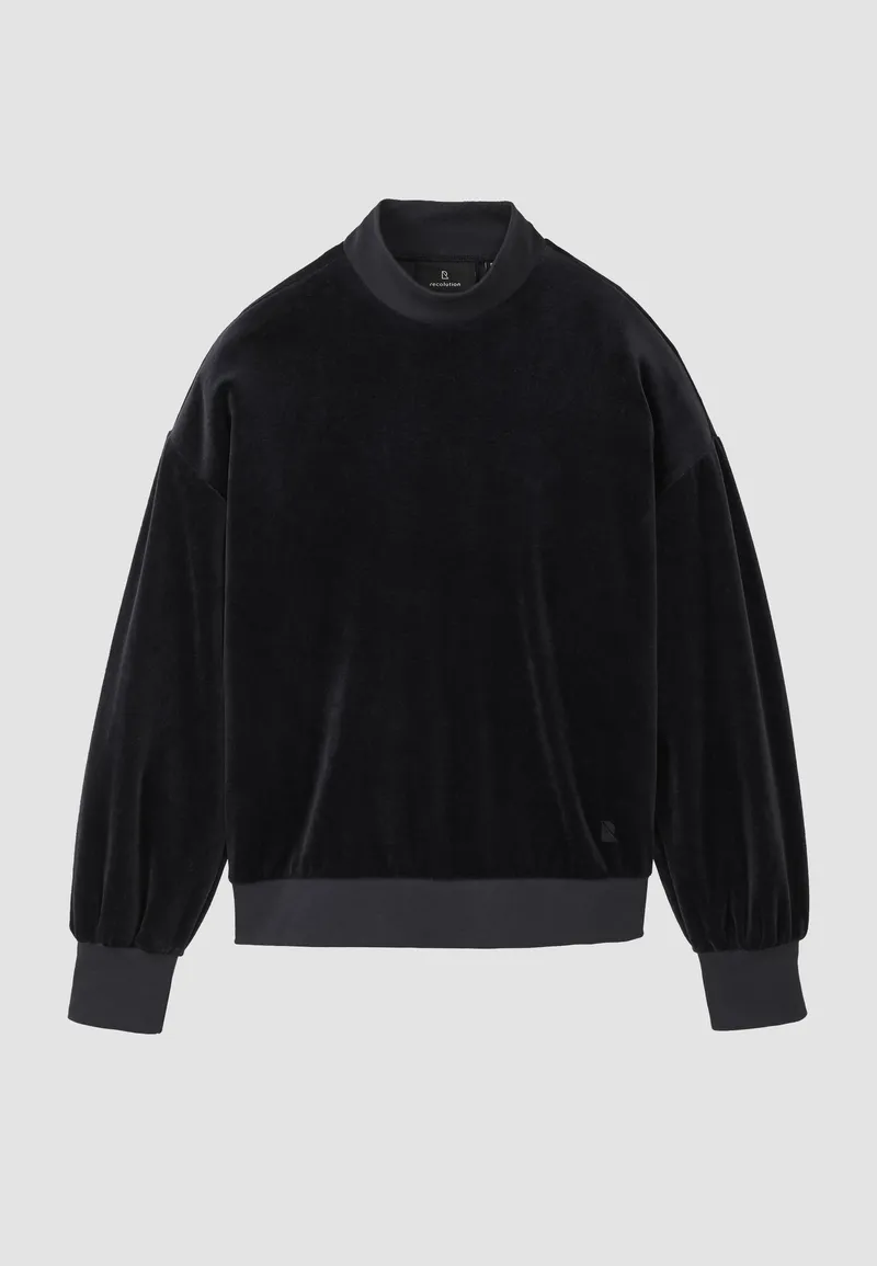 recolution recolution Damen vegan Sweatshirt Allium Schwarz, Schwarz, – Produktbild 1 von 2