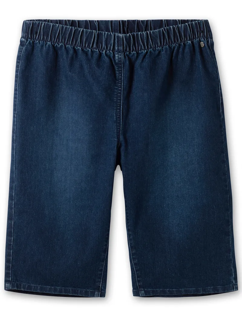 sheego Jeansbermudas, Dark blue denim, – Produktbild 1 von 2