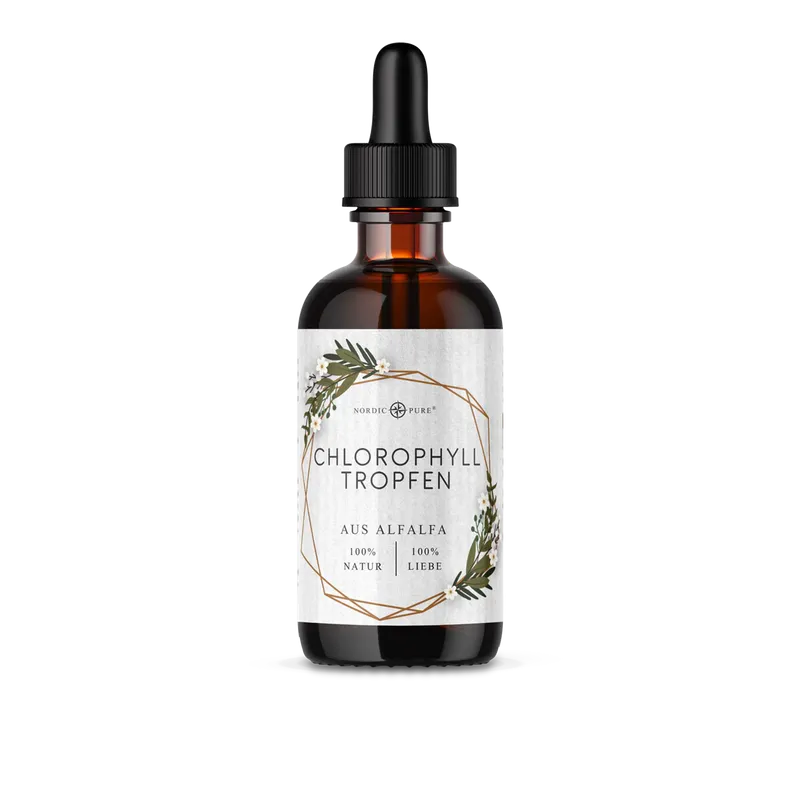 Nordic Pure Nordic Pure Chlorophyll-Tropfen aus Alfalfa 3x100 ml – Produktbild 2 von 2
