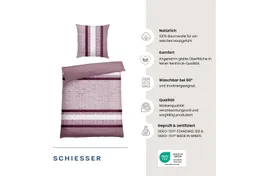 Schiesser Schiesser Bettwäsche Siena aus weicher Baumwolle mit aufwendigem Muster, Renforcé, 2 teilig, OEKO-TEX® MADE IN GREEN – Produktbild 1 von 1