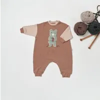 tetoi vienna tetoi-vienna TENCEL Babyoverall "Alpenflausch Bär" kuscheliger Strampler, Braun, – Produktbild 1 von 1